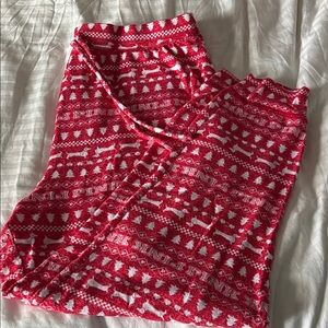 PINK Victoria's Secret Red and White Festive Pajama Pants